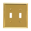 Amerelle Century Polished Brass 2 gang Stamped Steel Toggle Wall Plate 1 pk