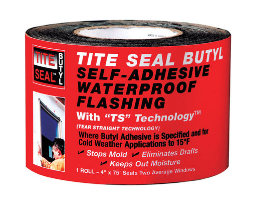 Tite Seal 4 in. W X 75 ft. L Steel Flashing Butyl White
