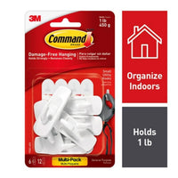 3M Command Small Plastic Hook 2-3/8 In. L 6 Pk