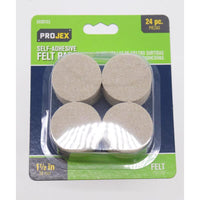Projex Felt Self Adhesive Protective Pad Tan Round 1-1/2 in. W 24 pk
