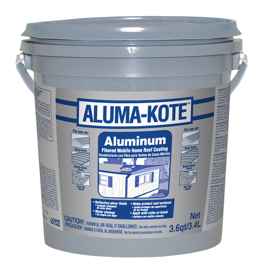 Gardner Aluma-Kote Gloss Silver Fibered Aluminum Roof Coating 1 gal. (Pack of 4)
