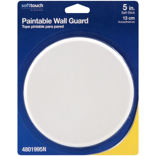 Softtouch Plastic Self Adhesive Paintable Wall Guard White Round 5 in. W X 5 in. L 1 pk