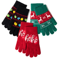 Lotsa Lights Light Up Holiday Christmas Gloves 3 pk (Pack of 24)