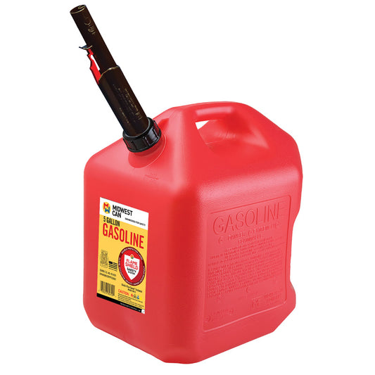 Midwest Can Flame Shield Safety System Plastic Gas Can 5 gal (Pack of 4)