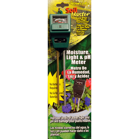 Mosser Lee Soil Master Analog Moisture, Light and pH Meter 1 pk (Pack of 12)