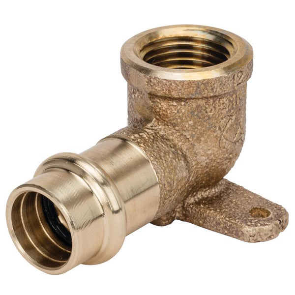 Sistema de prensa NIBCO, codo de 90 grados de bronce fundido de 3/4 pulg. x 3/4 pulg. de diámetro, FNPT, paquete de 1
