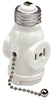 Leviton Plastic Medium Base Pull Chain Socket w/Outlet 1 pk