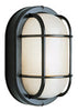 Bel Air Lighting Black Ribbed Glass Oval Globe Incandescent Light Fixture 60W 8-1/2 H x 5-1/4 W in.