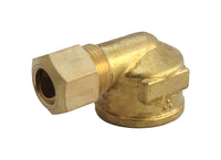 JMF 3/8 in. Compression x 3/8 in. Dia. FPT Yellow Brass Elbow (Pack of 5)