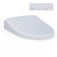 TOTO® S7A WASHLET®+ Electronic Bidet Toilet Seat with EWATER+® Bowl and Wand Cleaning, Auto Open and Close Contemporary Lid, Elongated, Cotton White - SW4736AT40#01