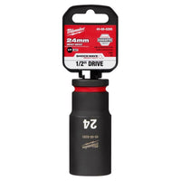 Milwaukee Shockwave 24 mm X 1/2 in. drive Metric/SAE 6 Point Deep Impact Socket 1 pc