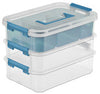 Sterilite 2.2 cu ft Blue/Clear Organizer Bin 7.75 in. H X 7.25 in. W X 10.625 in. D Stackable