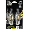 Feit Electric Clear Medium Base LED Decorative Bulb 2.2W 120V 200 lm. 2700K, 1.35 Dia. x 4.3 L in.