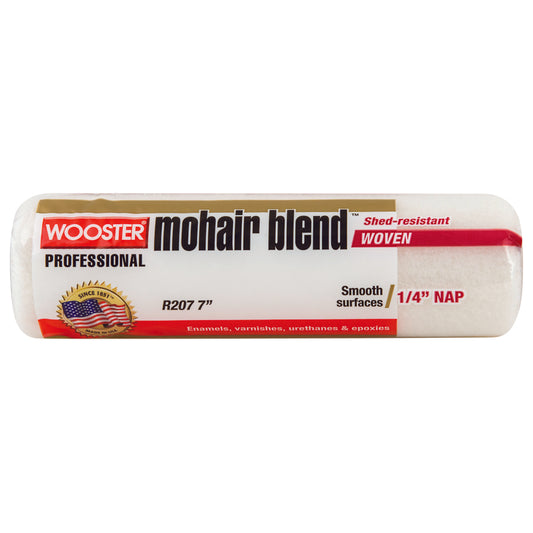 Wooster Mohair Blend 1/4 in. x 7 in. W Regular Paint Roller Cover 1 pk