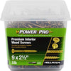 Hillman Power Pro No. 9 X 2-1/2 in. L Star Yellow Zinc Wood Screws 5 lb 501 pk