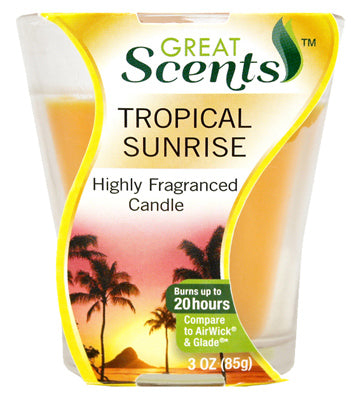 Fragrance Candle, Tropical Sunrise, 3-oz. (Pack of 12)