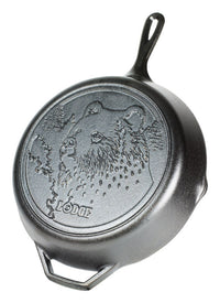 Lodge Wildlife Series-Brown Bear Black Cast Iron Skillet 17.25 L x 2.62 H x 10.5 W x 12 Dia. in.
