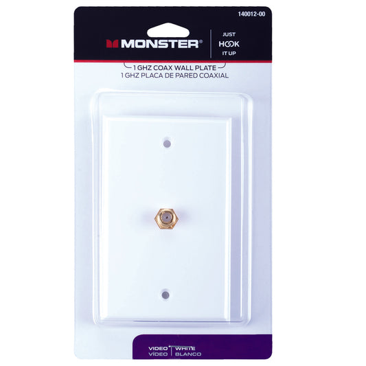 Monster Cable Just Hook It Up White 1 gang Plastic Coaxial Wall Plate 1 pk (Pack of 6)