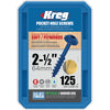 Kreg No. 8 x 2-1/2 in. L Square Blue-Kote Pocket-Hole Screw 125 count (Pack of 10)