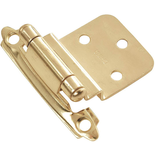 Hickory Hardware 2.62 in. W X 2.196 in. L Polished Brass Zinc Self-Closing Hinge 2 pk (Pack of 25)