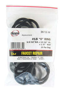 Danco 1-3/16 in. D X 0.94 in. D Rubber O-Ring 20 pk - Deal of The Week
