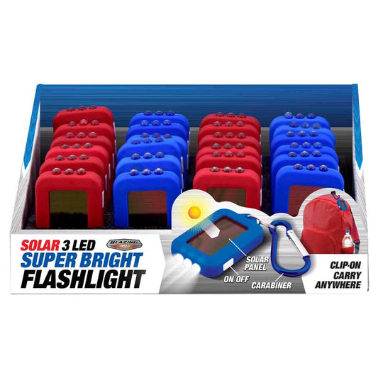 Blazing LEDz Solar 18 lm Assorted LED Flashlight AAA Battery (Pack of 24)