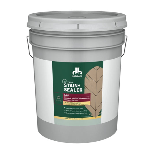 Duckback Solid Tintable White Tint Base Stain and Sealer 5 gal
