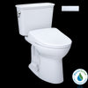 TOTO® Drake® Transitional WASHLET®+ Two-Piece Elongated 1.28 GPF Universal Height TORNADO FLUSH® Toilet with S7 Contemporary Bidet Seat, Cotton White - MW7864726CEFG.10#01