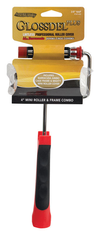 Arroworthy Glossdel Plus 4 in. W Jumbo Mini Paint Roller Frame and Cover Threaded End