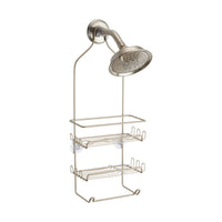 iDesign Milo 21-1/4 in. H X 4-1/2 in. W X 9 in. L Satin Silver Shower Caddy