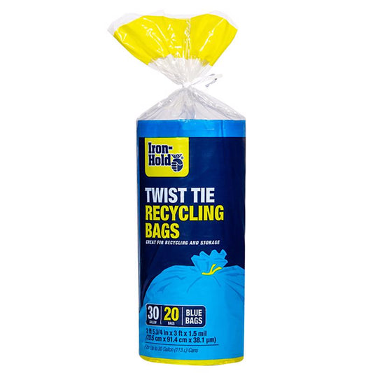 Iron Hold 30 gal. Kitchen Trash Bags Twist Tie 20 pk (Pack of 6)