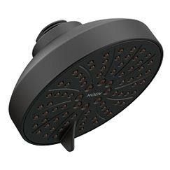 Matte black six-function 4.5" diameter spray head eco-performance showerhead