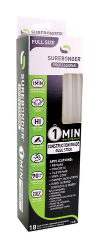 Surebonder .41 in. D X 10 in. L 1 Minute 1 Minute Construction Grade Glue Sticks Clear 18 pk - Deal of The Week