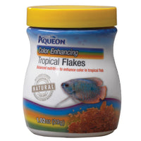Aqueon Color Enhancing Tropical Flakes Fish Food for Freshwater Tropical Community Fish, Daily Nutrition Flake Formula, Helps Support Vibrant Color, 1.02 oz (29 g)