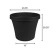 Bloem Terra 20.2 in. H X 24 in. D Plastic Planter Black