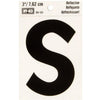 Hy-Ko 3 in. Reflective Black Vinyl Letter S Self-Adhesive 1 pc. (Pack of 10)
