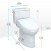 TOTO® Drake® WASHLET®+ Two-Piece Elongated 1.6 GPF Universal Height TORNADO FLUSH® Toilet with C5 Bidet Seat, Cotton White - MW7763084CSFG#01