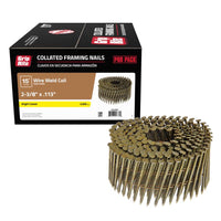 Grip-Rite 2-3/8 in. Wire Coil Framing Nails 15 deg. Ring Shank 3000 pk