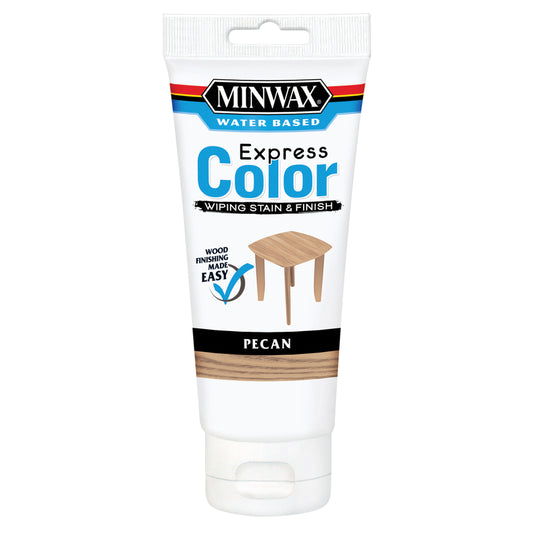 Minwax Express Color Semi-Transparent Pecan Water-Based Acrylic Wiping Stain and Finish 6 oz. (Pack of 4)