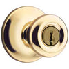Kwikset  Tylo  Polished Brass  Entry Knobs  ANSI/BHMA Grade 3  1-3/4 in.