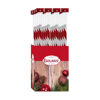 Alpine LED White 23.3 in. Solar Candy Cane Striped Stake Pathway Decor (Pack of 24)