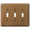 Amerelle Contemporary Brown 3 gang Wood Toggle Wall Plate 1 pk