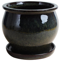 Trendspot 8 in. H Ceramic Pot Green (Pack of 2)