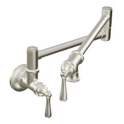 Spot resist stainless two-handle kitchen faucet