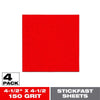 Diablo StickFast 4-1/2 in. L X 4-1/2 in. W 150 Grit Aluminum Oxide Sanding Sheet 4 pk