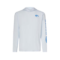 Costa L Long Sleeve Men's Hooded Arctic Blue Technical Hood Tee Shirt