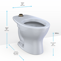 TOTO® TORNADO FLUSH® Commercial Flushometer Floor-Mounted Toilet, Elongated,  Cotton White - CT725CU#01