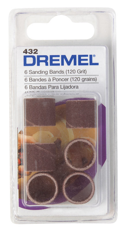 Dremel 0.5 in. D X 1/2 in. L Aluminum Oxide Drum Sander Bands 120 Grit Fine 6 pc