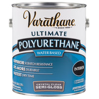 Varathane Ultimate Semi-Gloss Crystal Clear Water-Based Polyurethane 1 gal (Pack of 2)