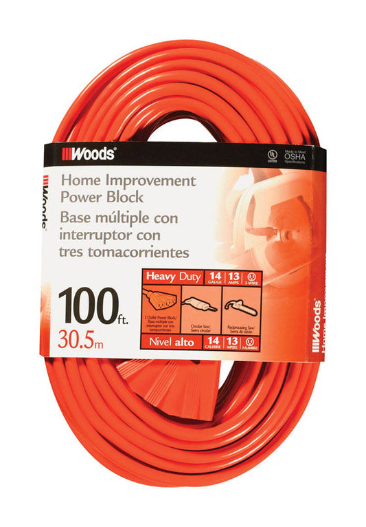 Woods 14/3 SJTW 300 V 100 ft. L Power Cord